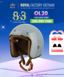 Mũ Bảo Hiểm 3/4 OL20 Không Kính Royal Helmet Chính Hãng, Nón Bảo Hiểm Thời Trang Nam Nữ | Trực tiếp từ NSX