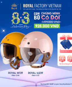 [Combo Chúng Mình Có Đôi] Mũ Bảo Hiểm Kính Âm Royal /4 M139, Mũ Bảo Hiểm 1/2 Kính Âm M239 | Trực tiếp từ nhà NXS
